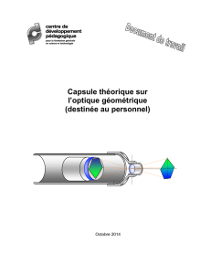 Capsule théorique sur l`optique géométrique