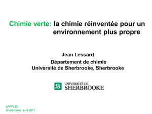 Chimie verte - Université de Sherbrooke