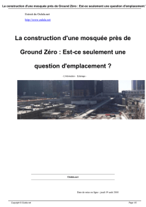 La construction d`une mosquée près de Ground Zéro