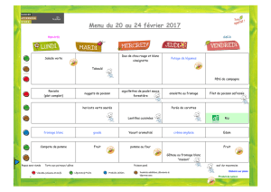 Menu du 20 au 24 février 2017