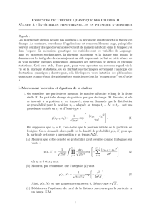 Exercices de Théorie Quantique des Champs II Séance 3