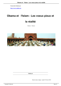 Obama et l`Islam : Les voeux pieux et la réalité