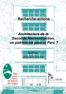 Recherche-actions Architecture de la Seconde Reconstruction, un