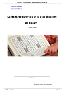 La doxa occidentale et la diabolisation de l`Islam