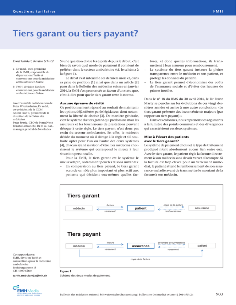 Tiers Garant Ou Tiers Payant?