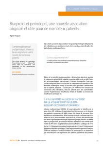 Bisoprolol et perindopril, une nouvelle association originale et utile