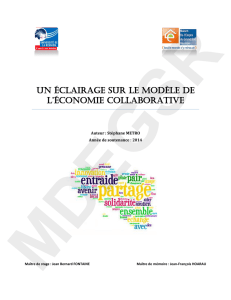 Un éclairage sur le modèle de l`économie collaborative