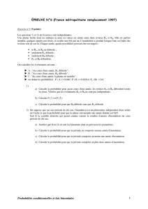 Probabilités conditionnelles et lois binomiales ÉPREUVE N°6
