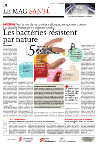 Infections : les bactéries résistent par nature 20.03.2014