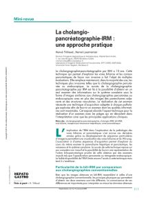 La cholangio- pancréatographie-IRM : une