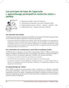 Les principes de base de l`approche « apprentissage participatif et