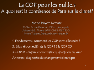 A quoi sert la conférence de Paris sur le Climat