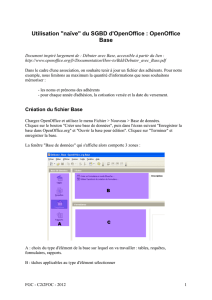 Utilisation "naïve" du SGBD d`OpenOffice : OpenOffice Base