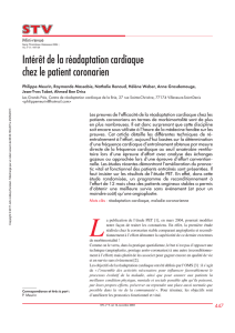 Intérêt de la réadaptation cardiaque chez le patient coronarien