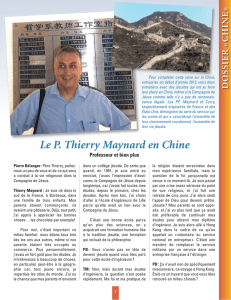 Le P. Thierry Maynard en Chine