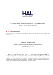 Classification Automatique de l`hypothyroïdie