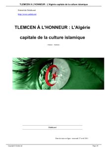 TLEMCEN À L`HONNEUR : L`Algérie capitale de la culture islamique