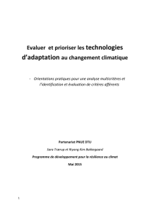 Evaluer et prioriser les technologies d`adaptation au changement