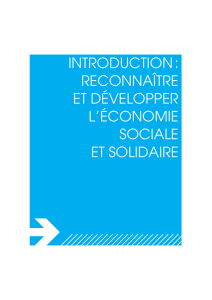 Reconnaître et développer l`Economie sociale et