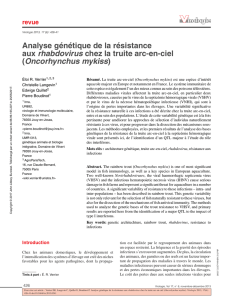 Analyse génétique de la résistance aux rhabdovirus chez la truite