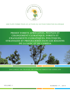 PROjET FORETS AFRICAINES, PEUPLES ET CHANGEMENT CLIMATIqUE: FORETS