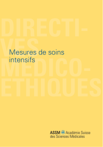 Directives "Mesures de soins intensifs"