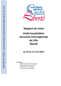 Rapport de visite de l`UHSI de Lille
