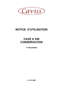 notice d`utilisation cave a vin conservation