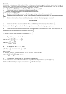 Variable Aléatoire Loi Binomiale Exercice 6