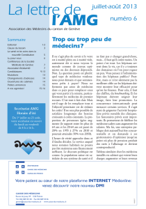 La lettre de l`AMG - Association des Médecins du canton de Genève