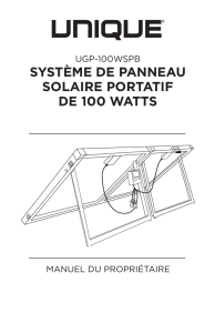 SYSTÈME DE PANNEAU SOLAIRE PORTATIF DE 100 WATTS