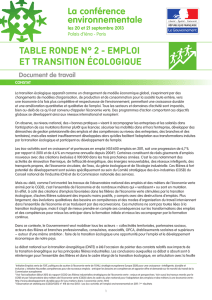 TABLE RONDE N° 2 - EMPLOI ET TRANSITION ÉCOLOGIQUE