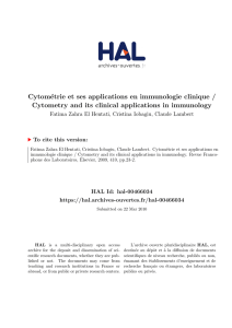 Cytométrie et ses applications en immunologie - HAL-EMSE