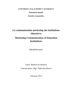La communication marketing des institutions éducatives
