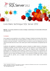 WP SQL Server 2012 Nouveautés de SQL Server 2012