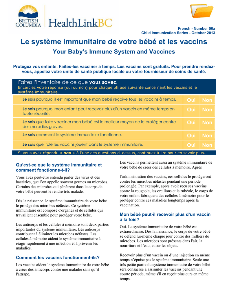 Le Systeme Immunitaire De Votre Bebe Et Les Vaccins
