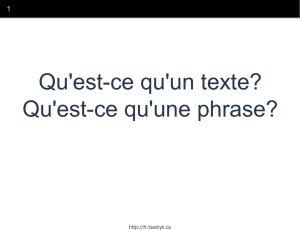 Qu`est-ce qu`un texte? Qu`est