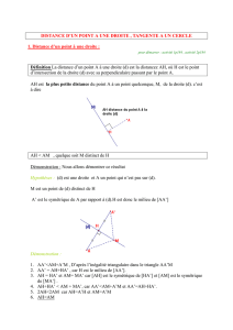 4 distance d`un point à une droite, tangente cours II