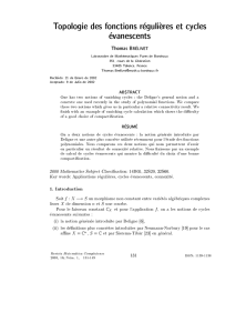 T. Brélivet, Topologie de fonctions régulières et cycles évanescents
