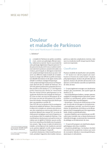 Douleur et maladie de parkinson – Pain and Parkinson`s disease