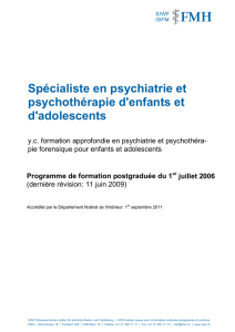 Spécialiste en psychiatrie et psychothérapie d`enfants et d`adolescents