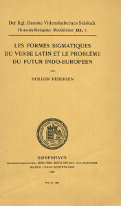 les formes sigmatiques du verbe latin et le problème du futur indo