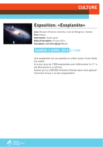 CULTURE Exposition: «Exoplanète - SGB-FSS