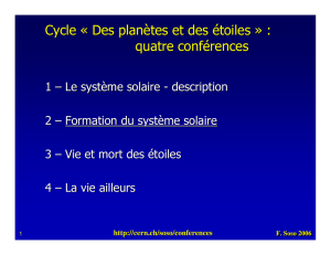 Cycle « Des planètes et des étoiles » : quatre conférences