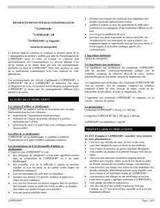 LOPRESOR* Page 1 of 6 RENSEIGNEMENTS