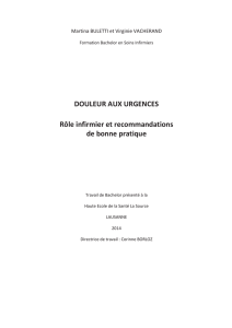 DOULEUR AUX URGENCES Rôle infirmier et