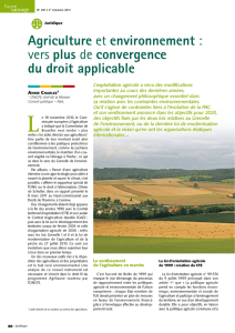 Agriculture et environnement : vers plus de convergence du