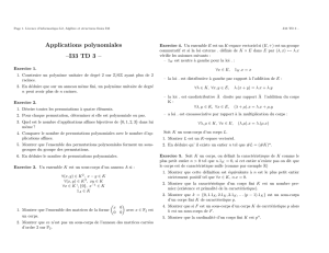 Applications polynomiales –I33 TD 3 –