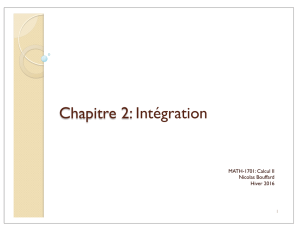 Chapitre 2: Intégration - Page web de Nicolas Bouffard