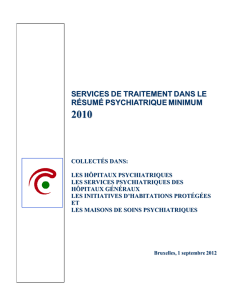 Services de traitement dans le Résumé Psychiatrique Minimum 2010